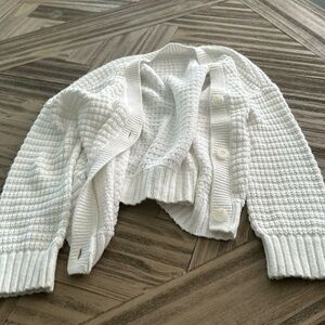 |🫎| Abercrombie Kids knit white cardigan